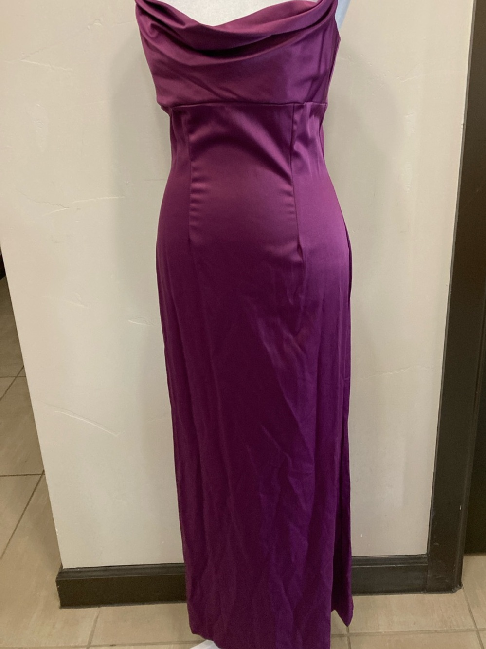Cowl Neck Maxi Dress in Deep Plum